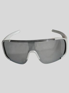 Premium Y2K Matte Silver Shield Sunglasses | Futuristic Wraparound Visor